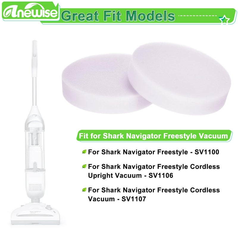 Anewise 4 Pack SV1106 Filter for Shark Navigator Freestyle SV1112, SV1106, SV1107 and SV1100 Cordless Upright Vacuum. Compare to Part # XF1100T - Image 2